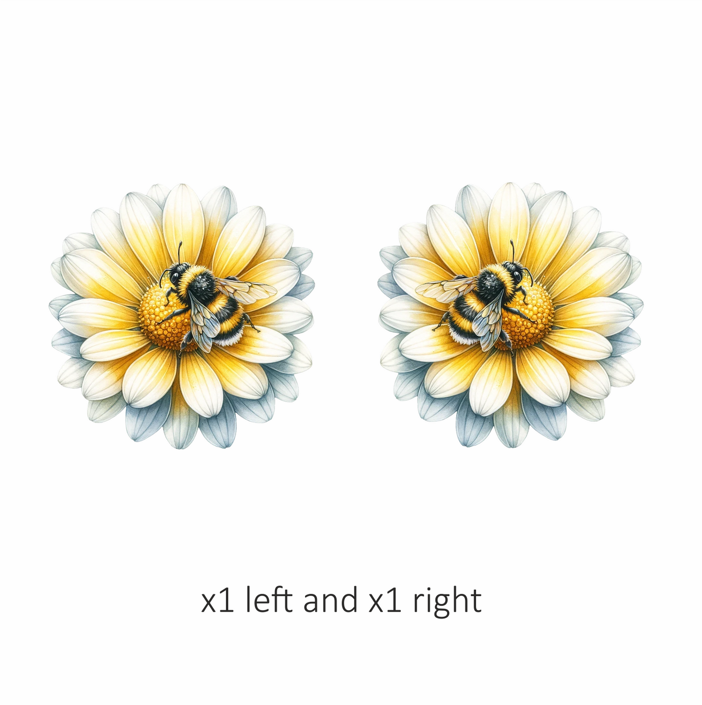 Yellow White Flower Bee Daisy Vinyl Sticker Decal