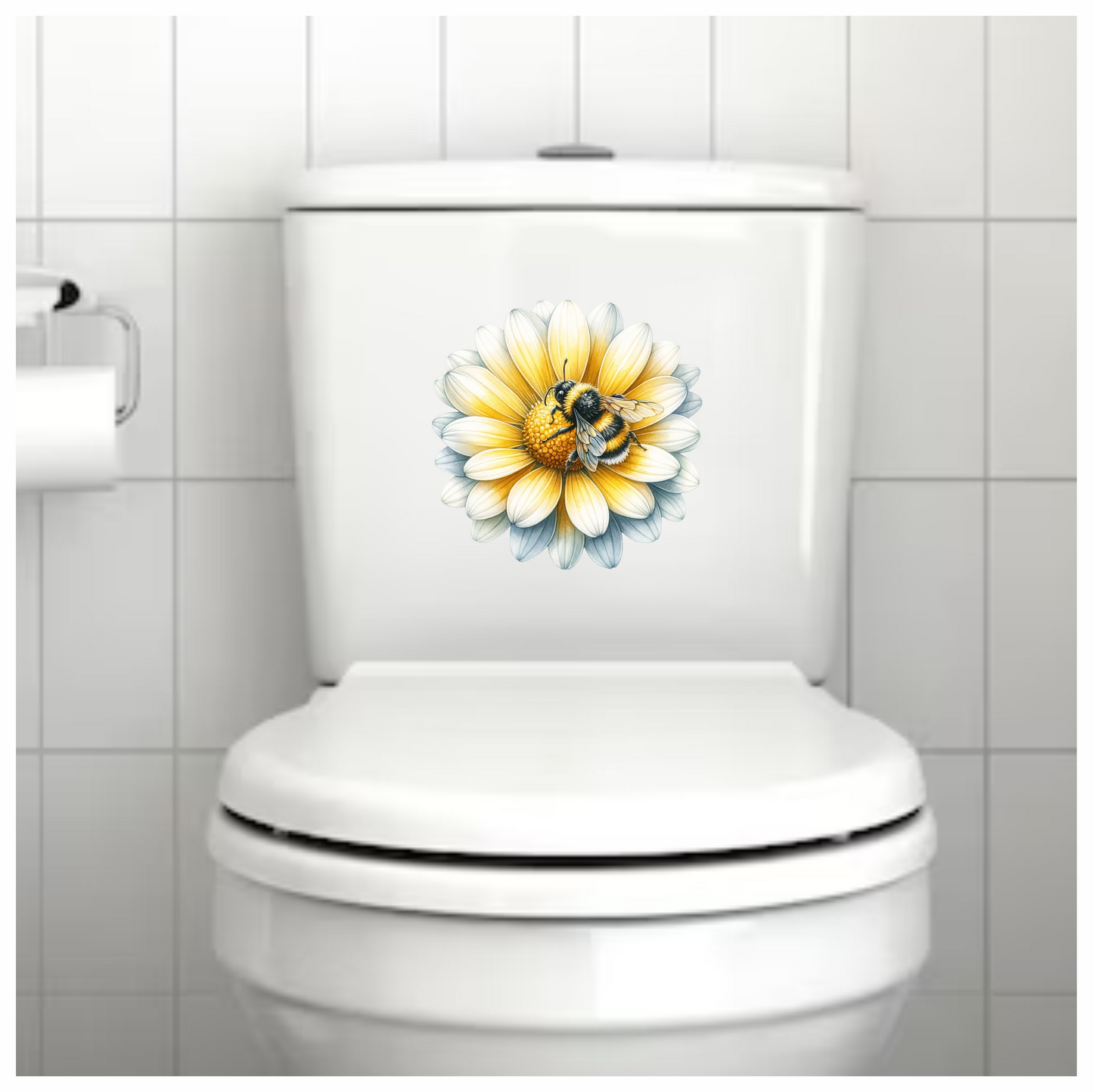 Yellow White Flower Bee Daisy Vinyl Sticker Decal