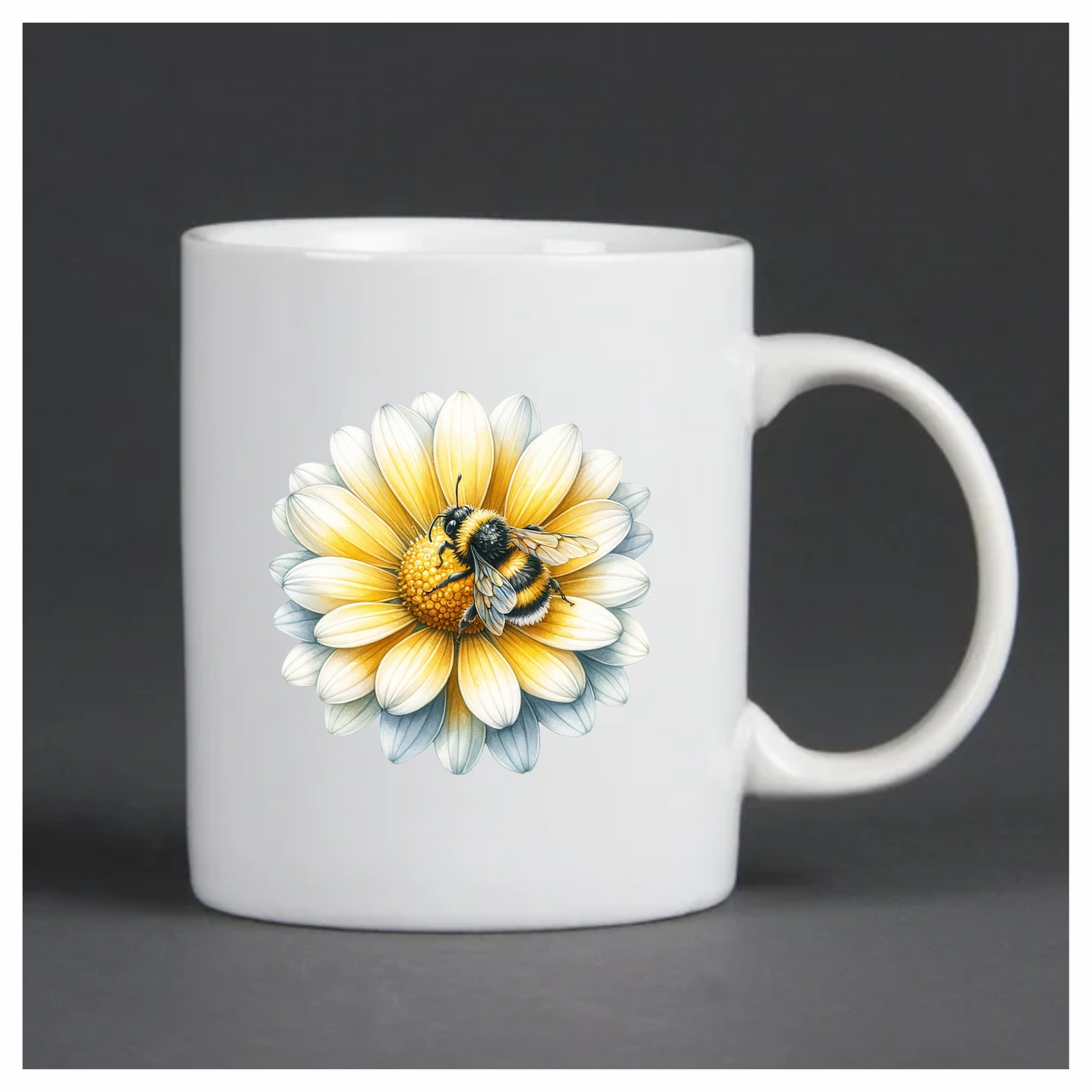 Yellow White Flower Bee Daisy Vinyl Sticker Decal