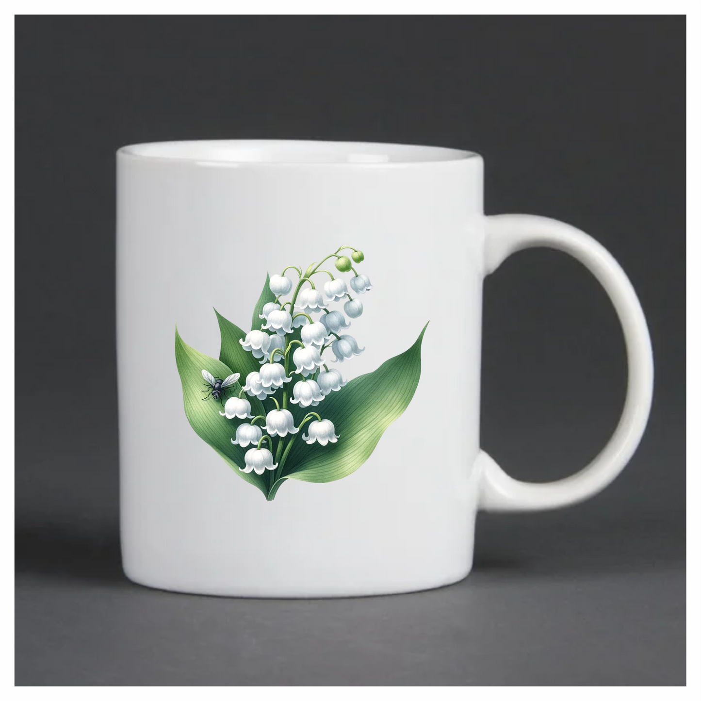 White Flowers Green Leaves Black Fly Vinyl Sticker Decal