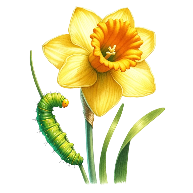 Yellow Flower Green Caterpillar Nature Plant Vinyl Sticker Decal