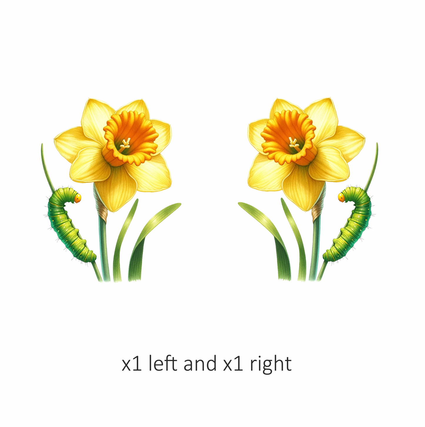 Yellow Flower Green Caterpillar Nature Plant Vinyl Sticker Decal