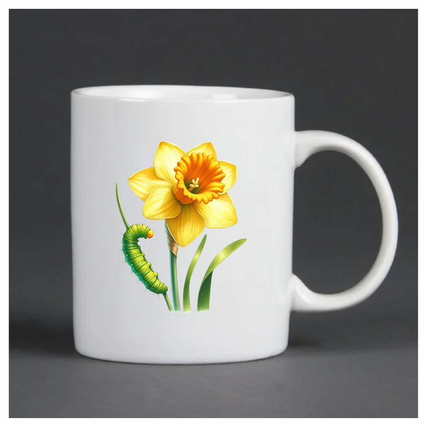 Yellow Flower Green Caterpillar Nature Plant Vinyl Sticker Decal