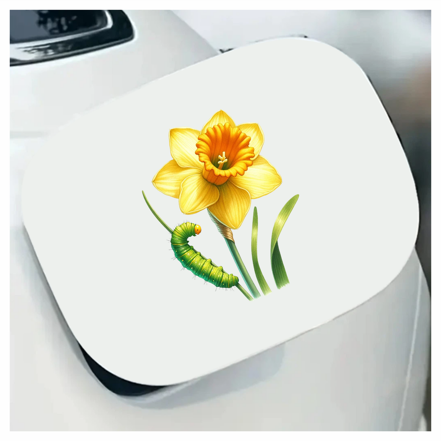 Yellow Flower Green Caterpillar Nature Plant Vinyl Sticker Decal