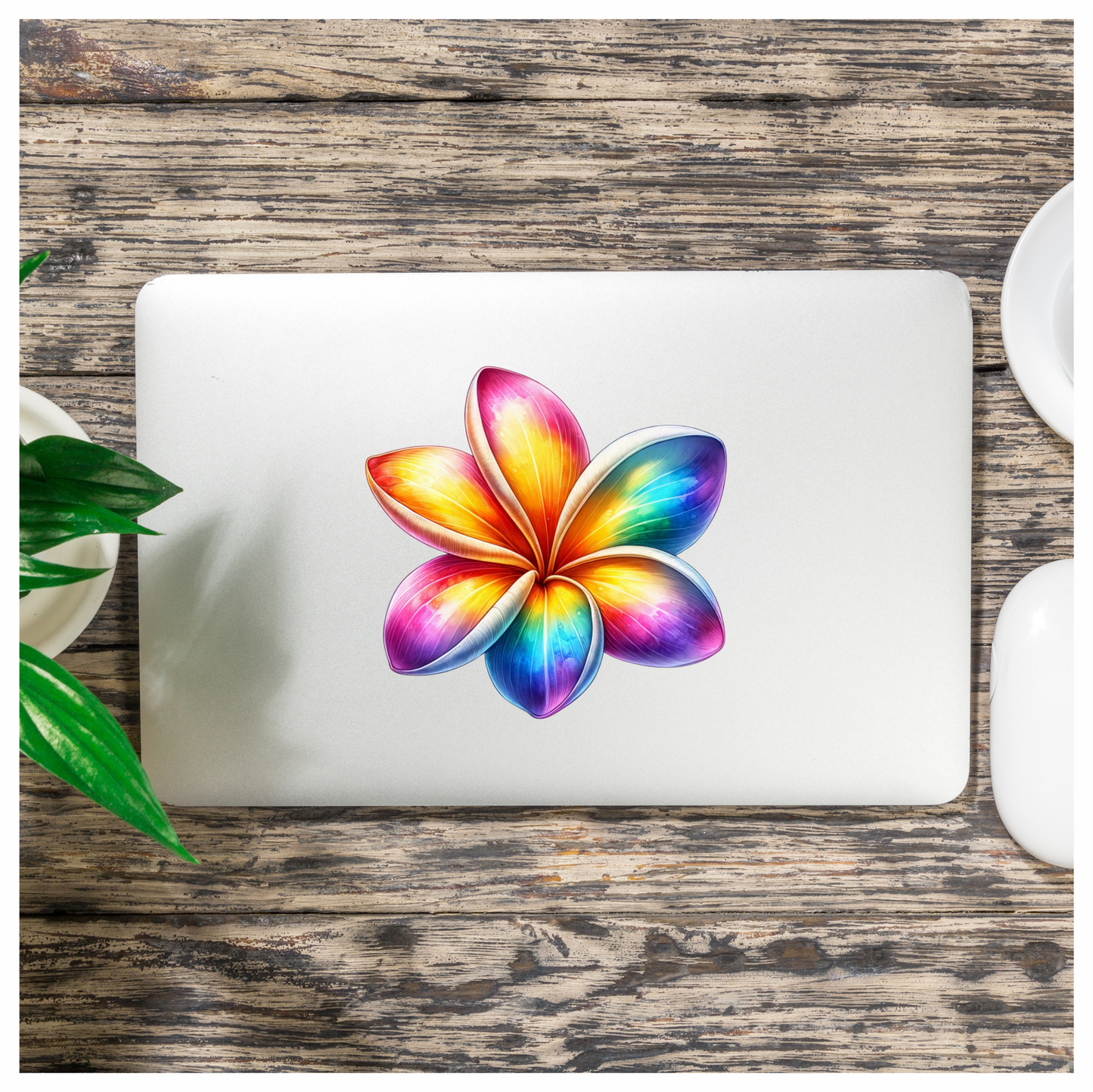 Rainbow Flower Five Petals Vinyl Sticker Decal
