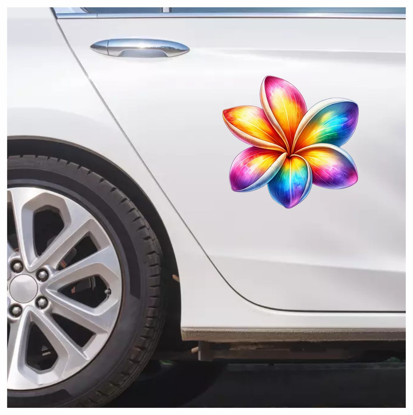 Rainbow Flower Five Petals Vinyl Sticker Decal
