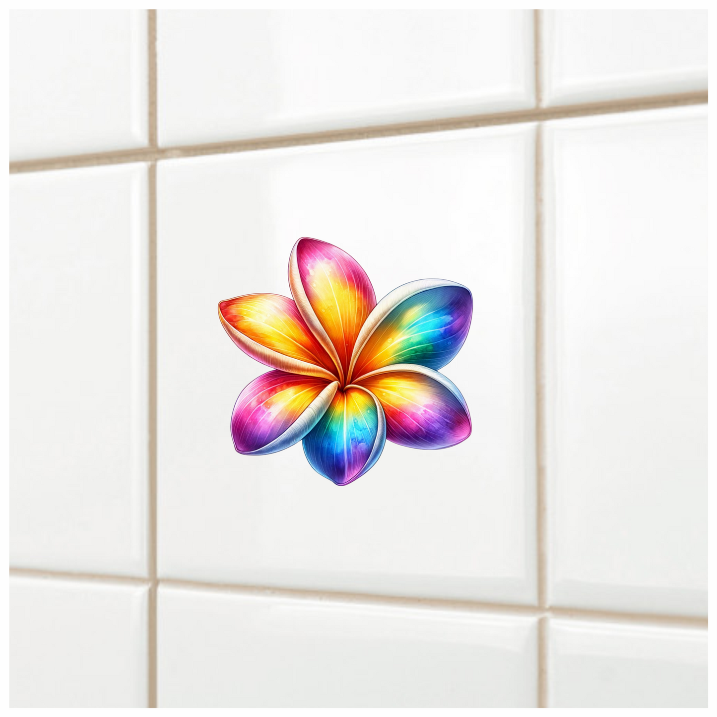 Rainbow Flower Five Petals Vinyl Sticker Decal