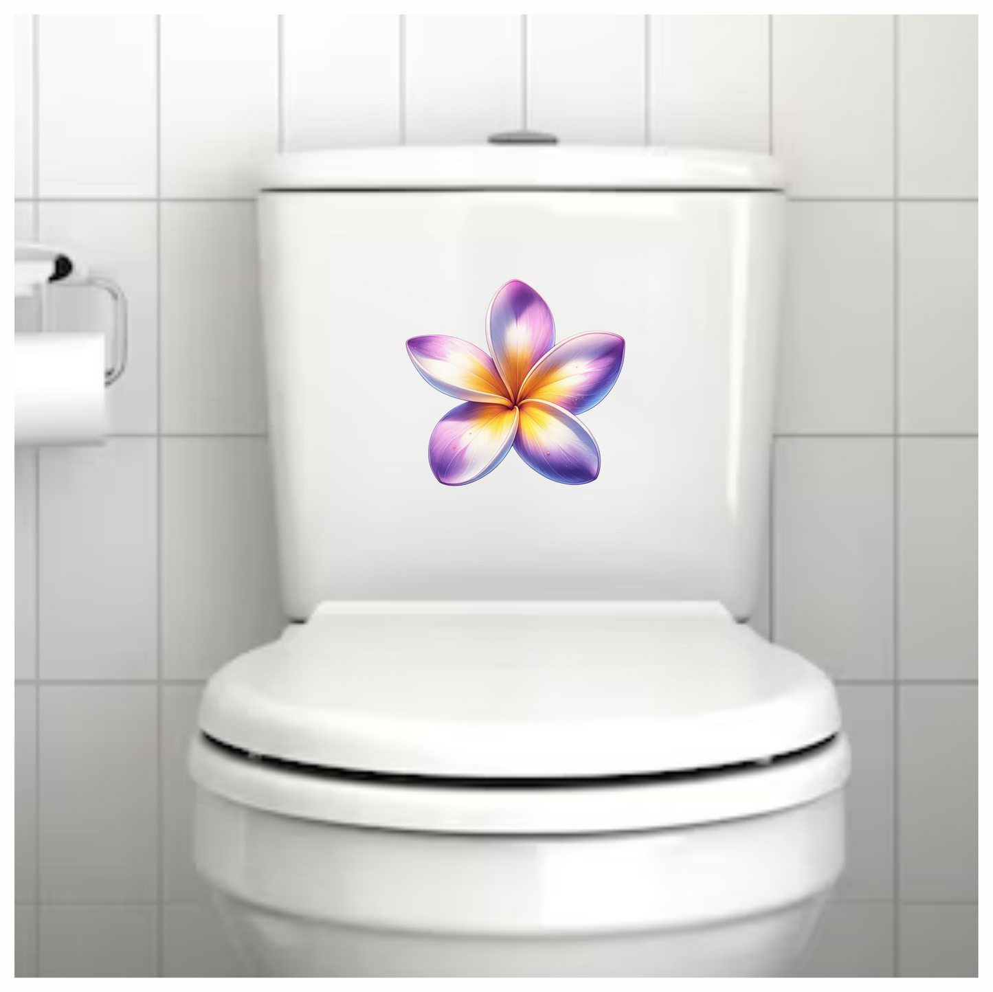 Purple Yellow White Five Petal Flower Vinyl Sticker Decal