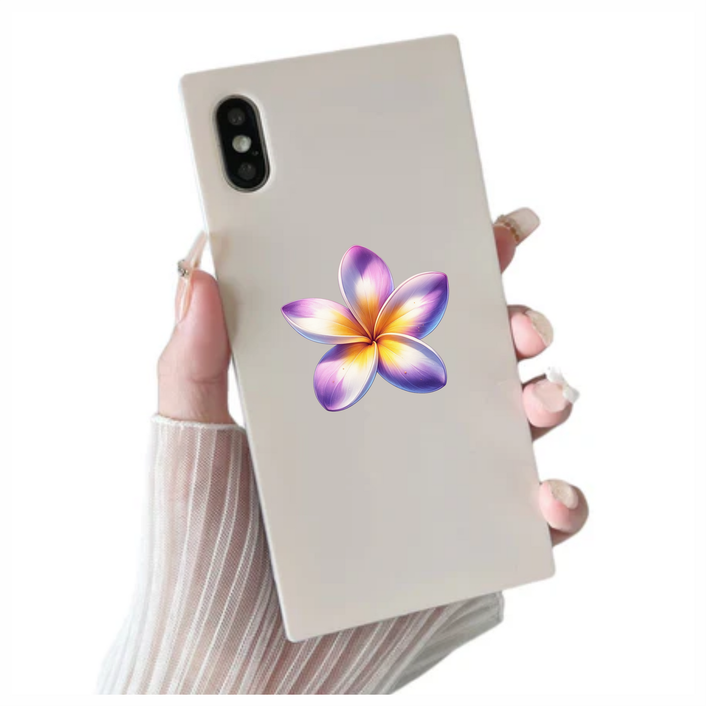 Purple Yellow White Five Petal Flower Vinyl Sticker Decal