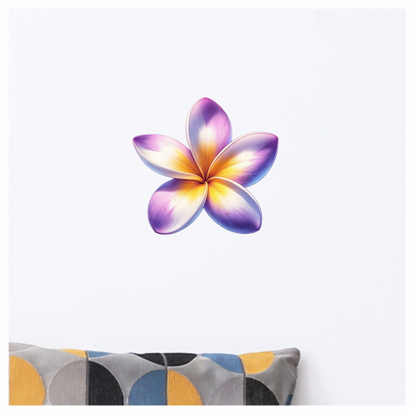 Purple Yellow White Five Petal Flower Vinyl Sticker Decal