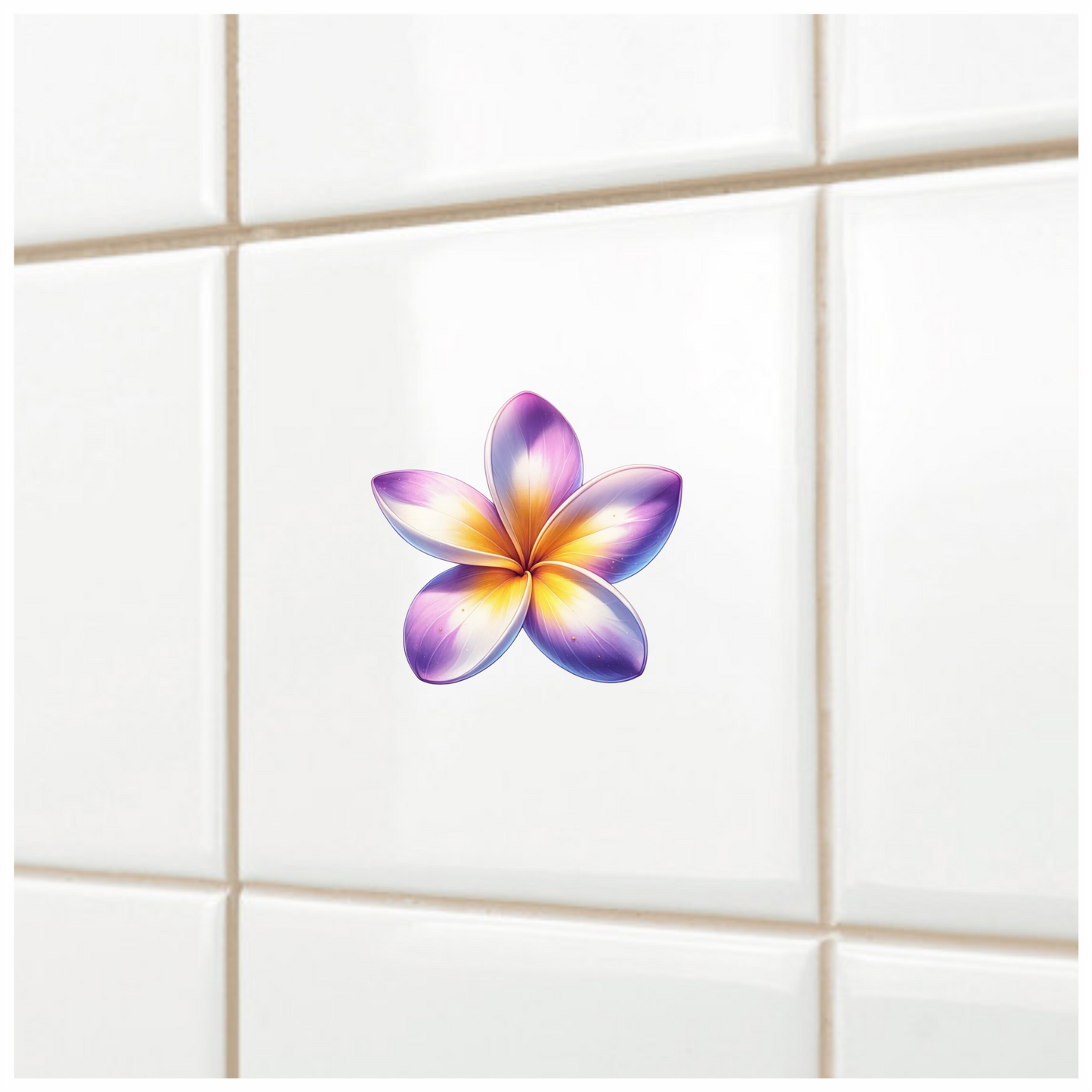 Purple Yellow White Five Petal Flower Vinyl Sticker Decal