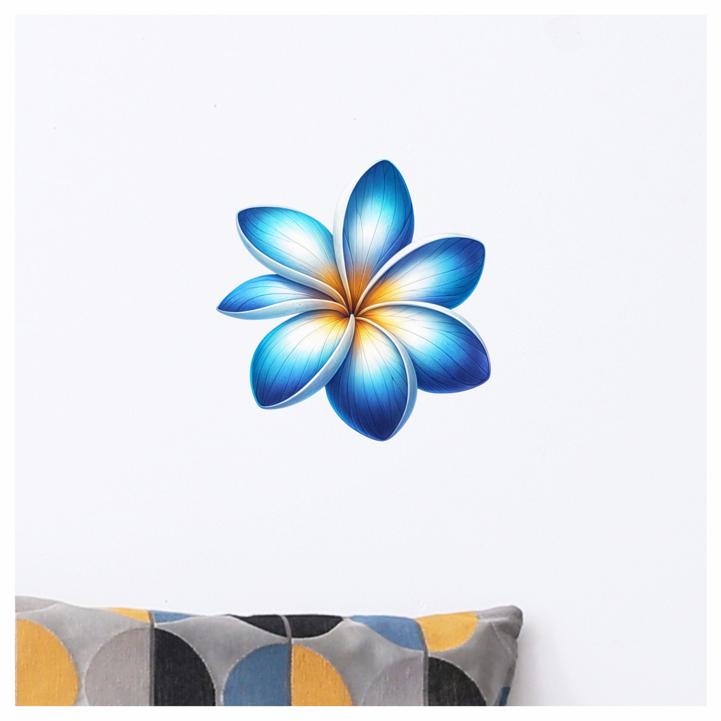 Blue White Yellow Gradient Flower Vinyl Sticker Decal