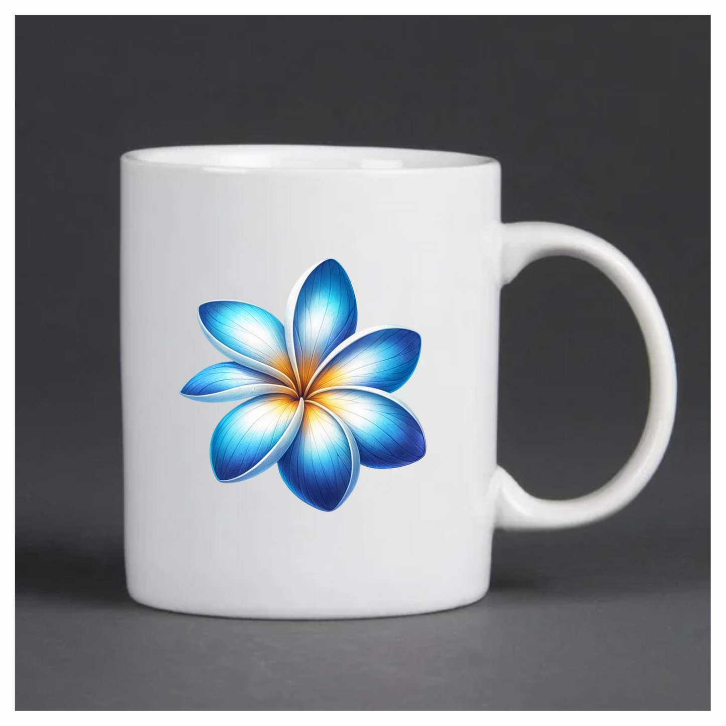 Blue White Yellow Gradient Flower Vinyl Sticker Decal