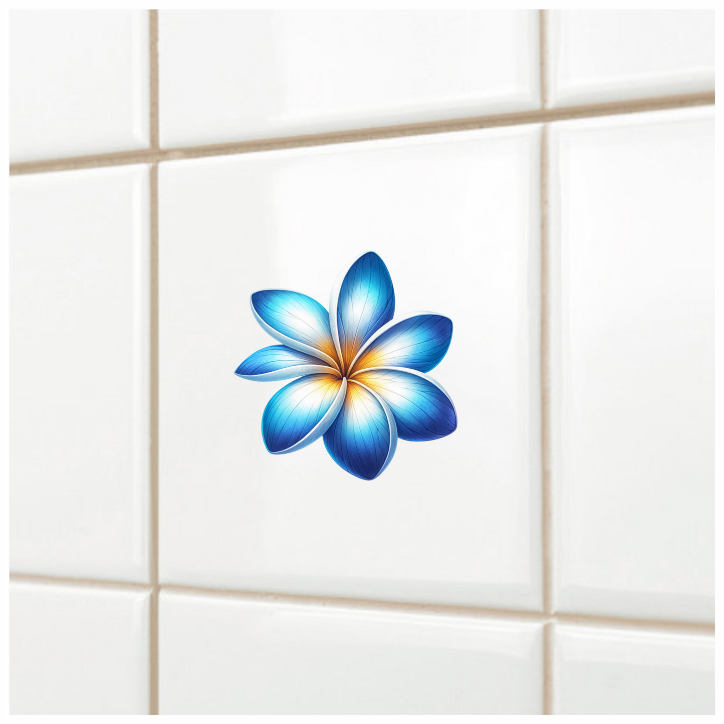 Blue White Yellow Gradient Flower Vinyl Sticker Decal