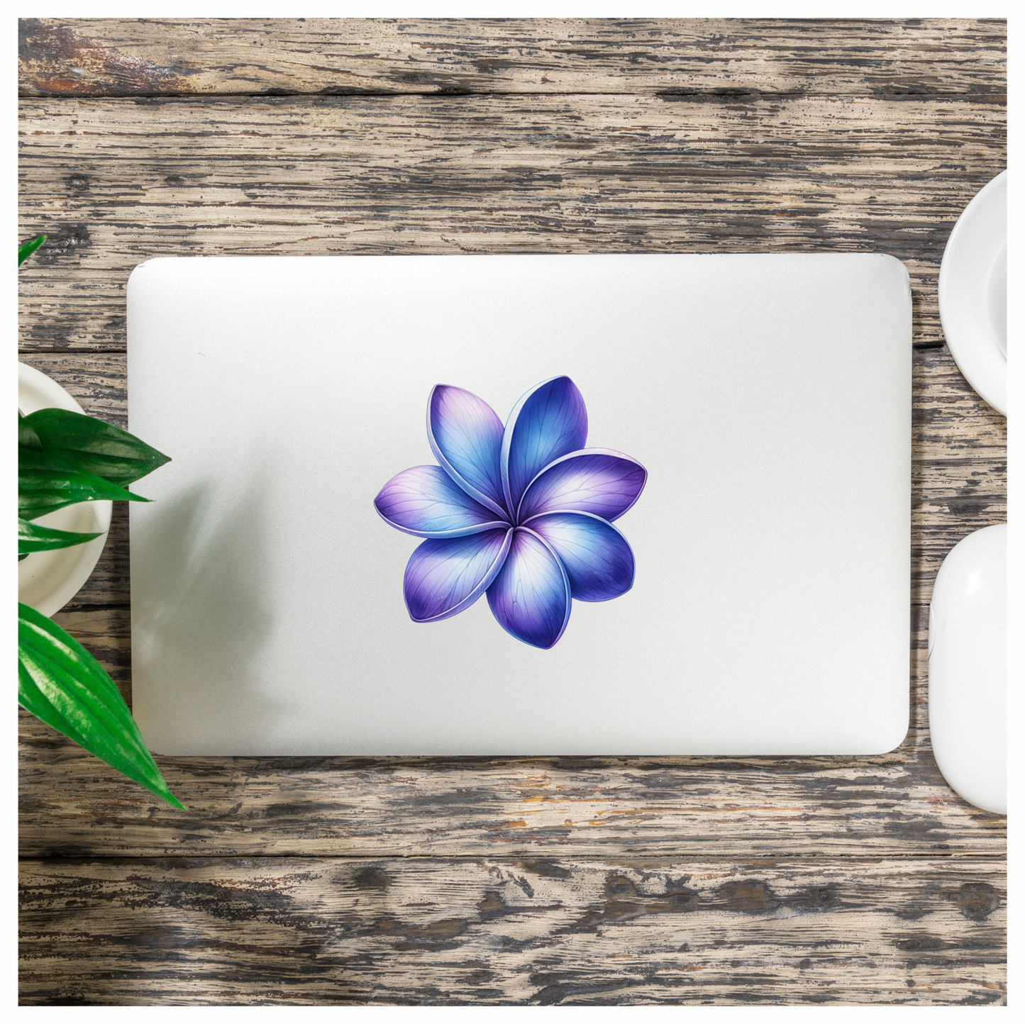 Blue Purple Gradient Flower Blossom Vinyl Sticker Decal