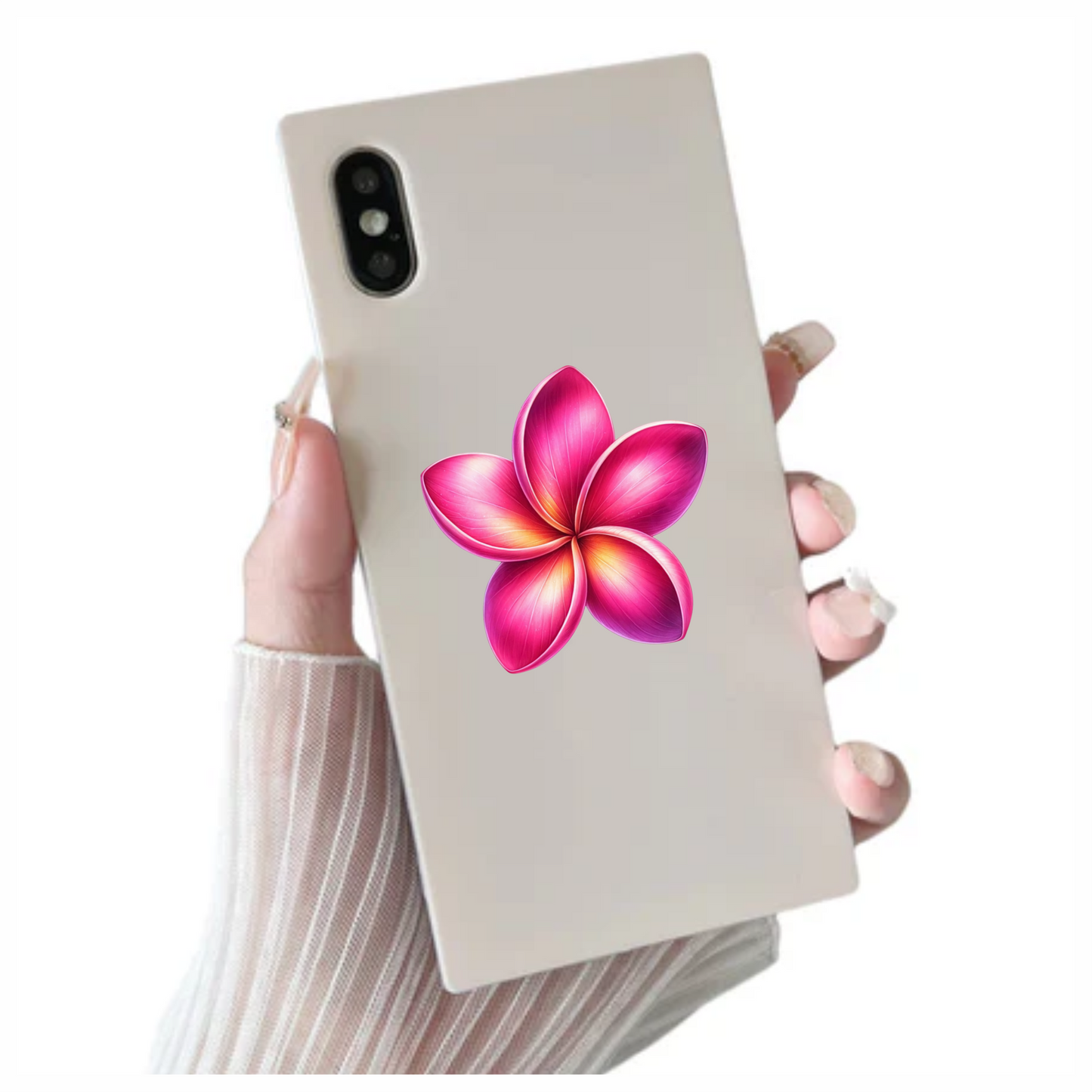 Pink Five Petal Flower Design Vinyl Sticker Decal