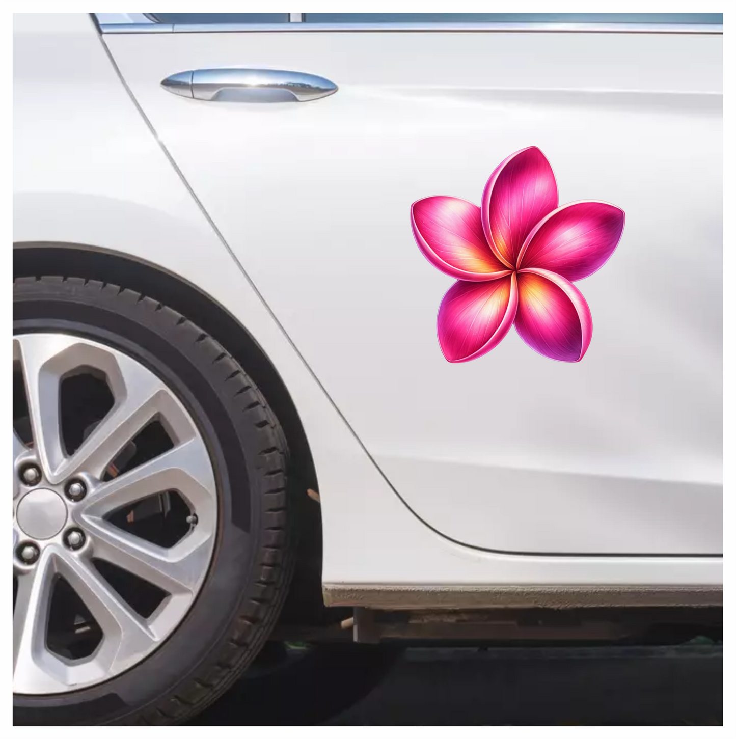 Pink Five Petal Flower Design Vinyl Sticker Decal