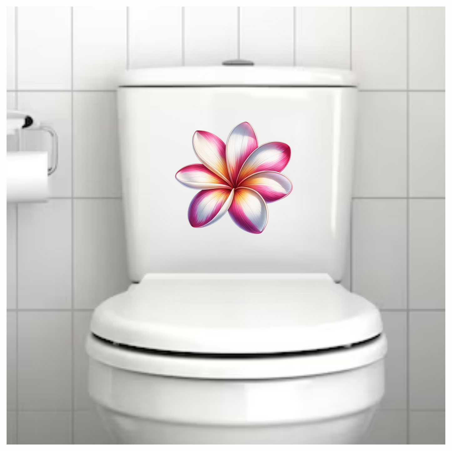 Pink White Yellow Tropical Flower Vinyl Sticker Decal