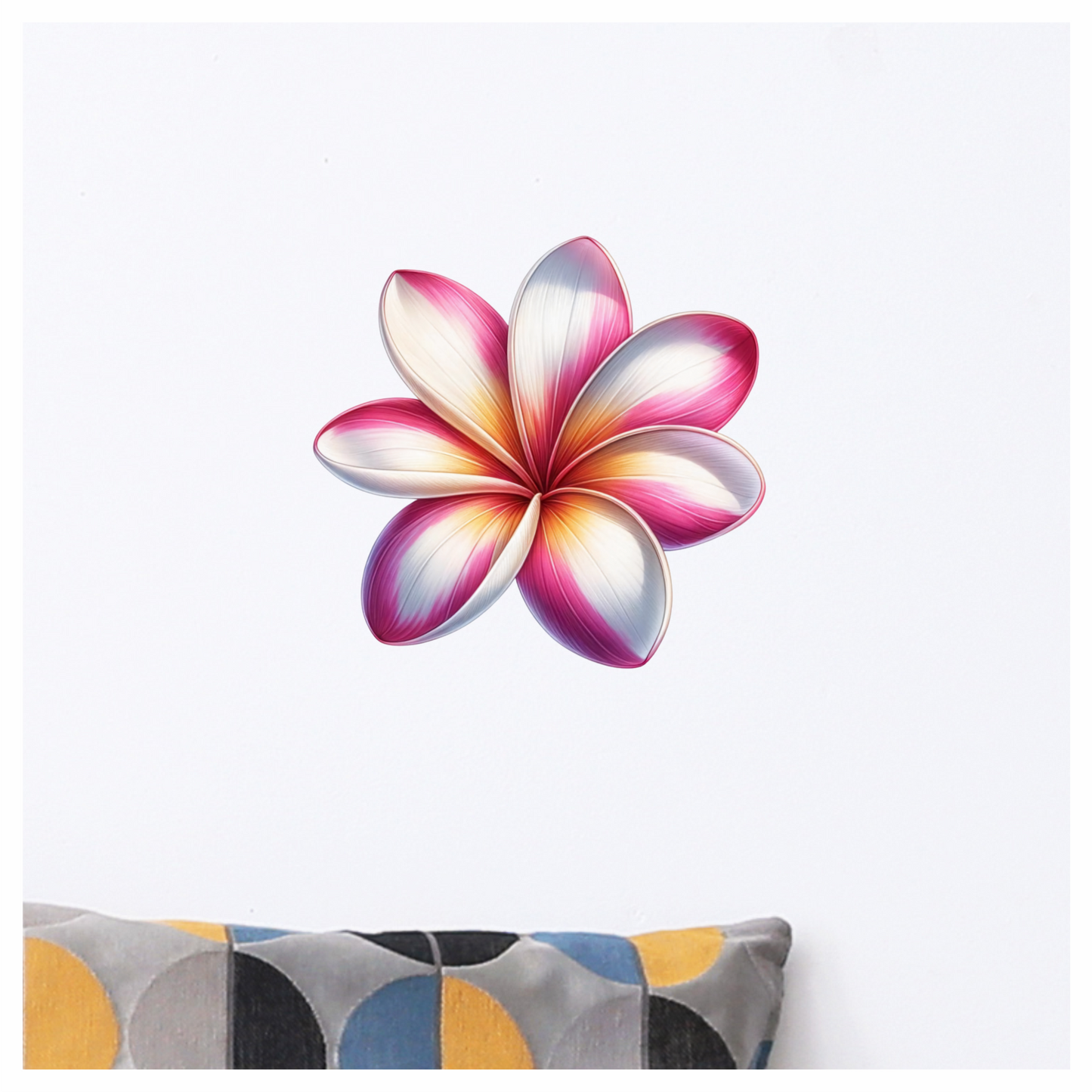 Pink White Yellow Tropical Flower Vinyl Sticker Decal