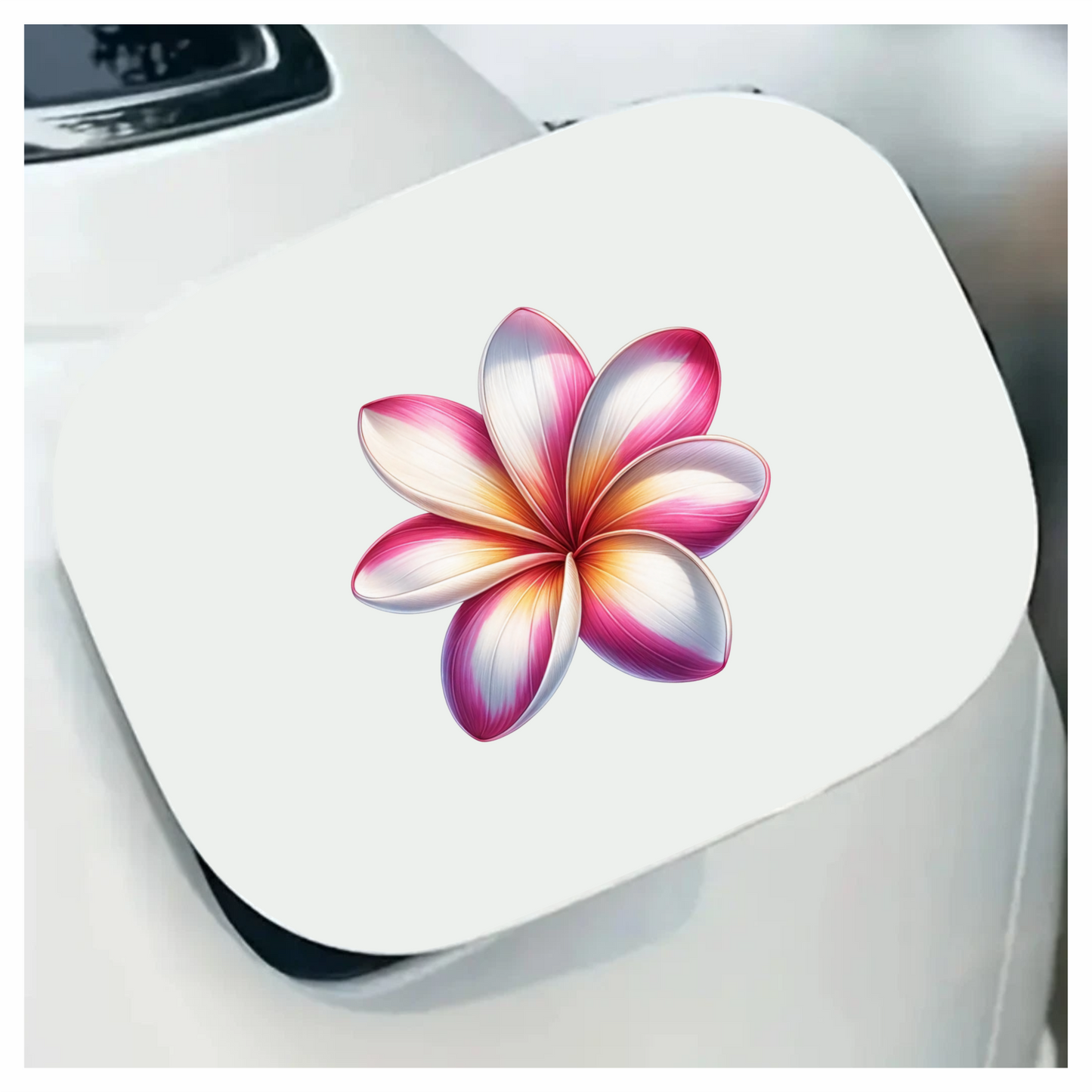 Pink White Yellow Tropical Flower Vinyl Sticker Decal
