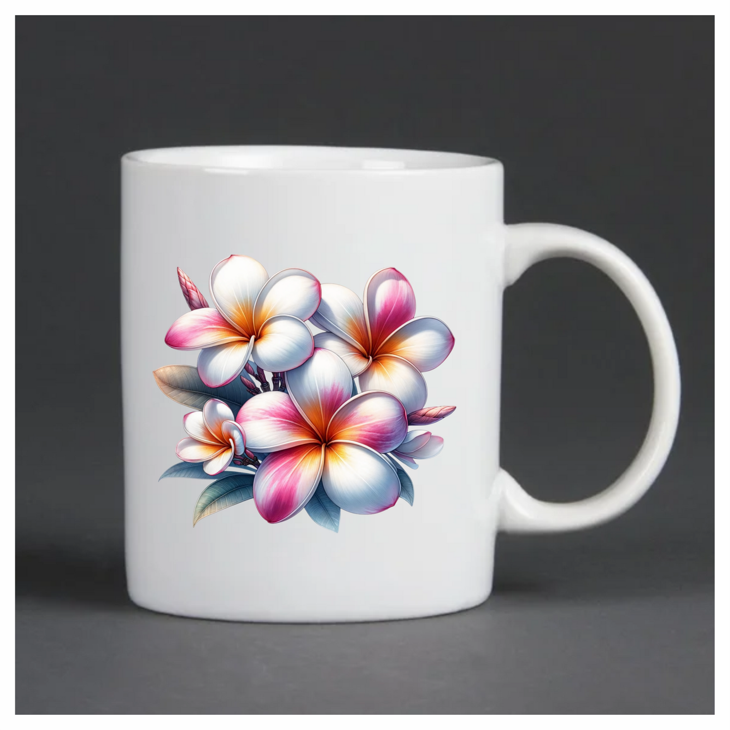 Bunch of Pink & White Plumeria Flowers Vinyl Decal Sticker