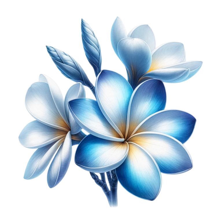 Blue White Tropical Flowers Bloom Vinyl Sticker Decal
