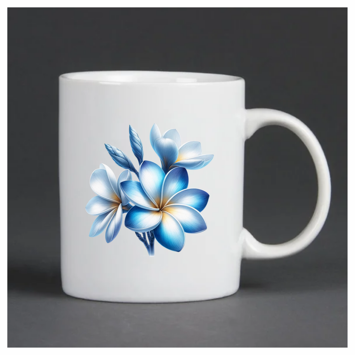 Blue White Tropical Flowers Bloom Vinyl Sticker Decal