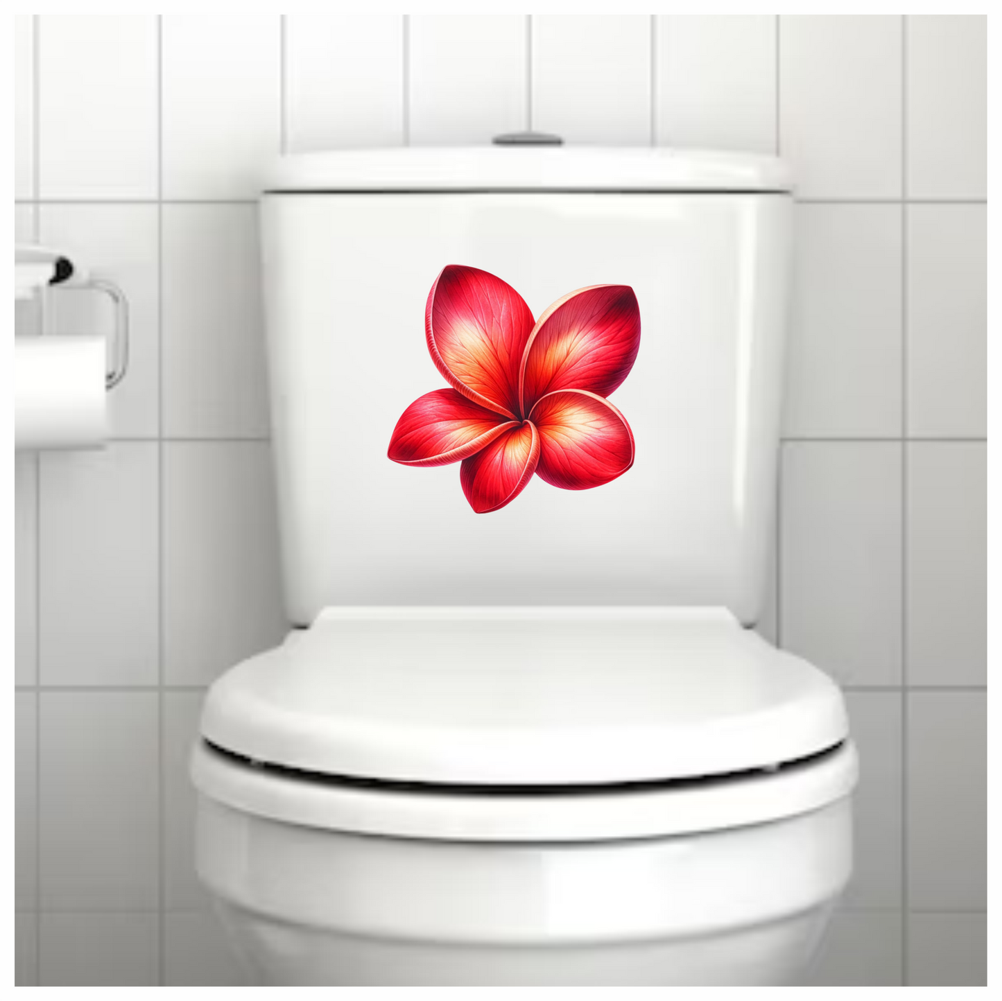 Red Flower Five Petals Vinyl Sticker Decal
