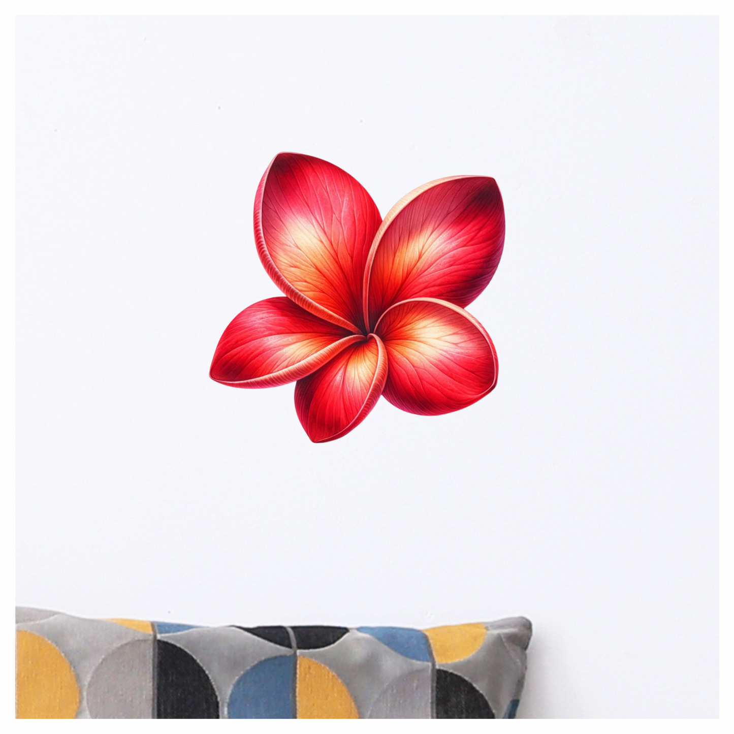 Red Flower Five Petals Vinyl Sticker Decal