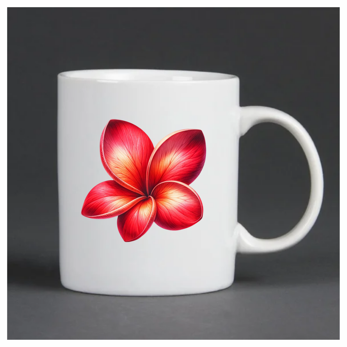 Red Flower Five Petals Vinyl Sticker Decal