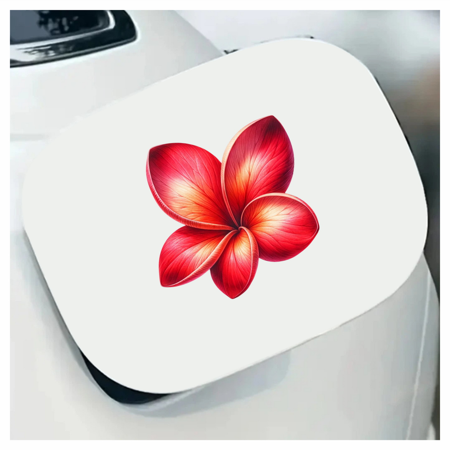Red Flower Five Petals Vinyl Sticker Decal