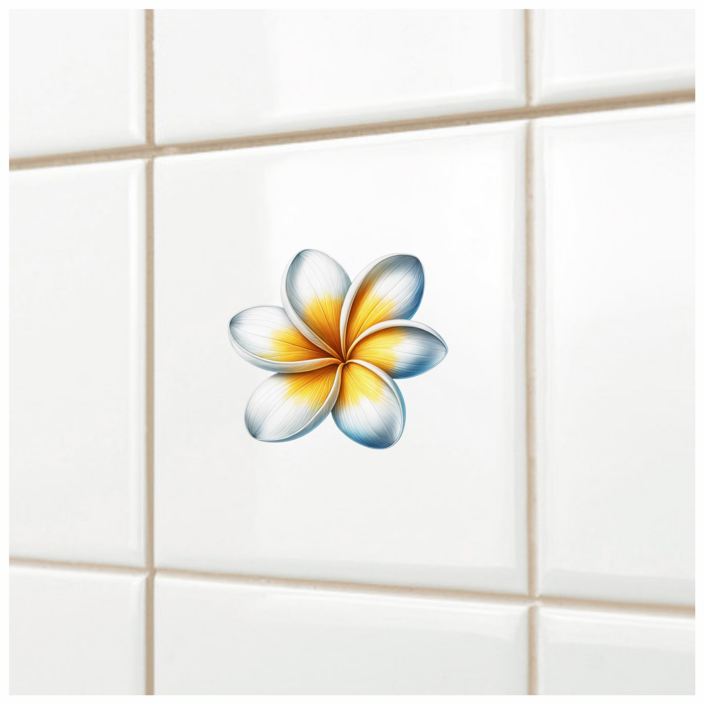 White Yellow Blue Petal Flower Vinyl Sticker Decal