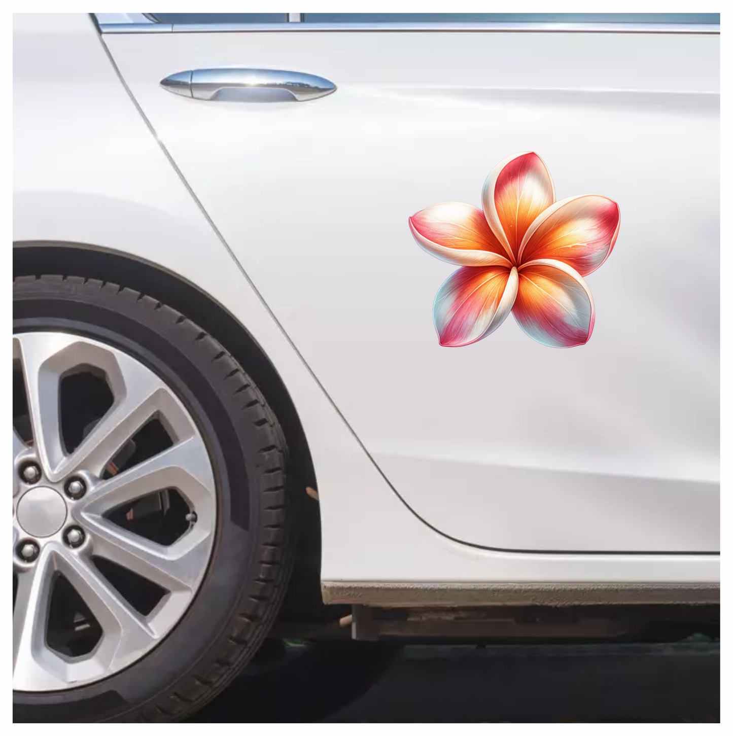 Red Orange White Yellow Pink Flower Vinyl Sticker Decal