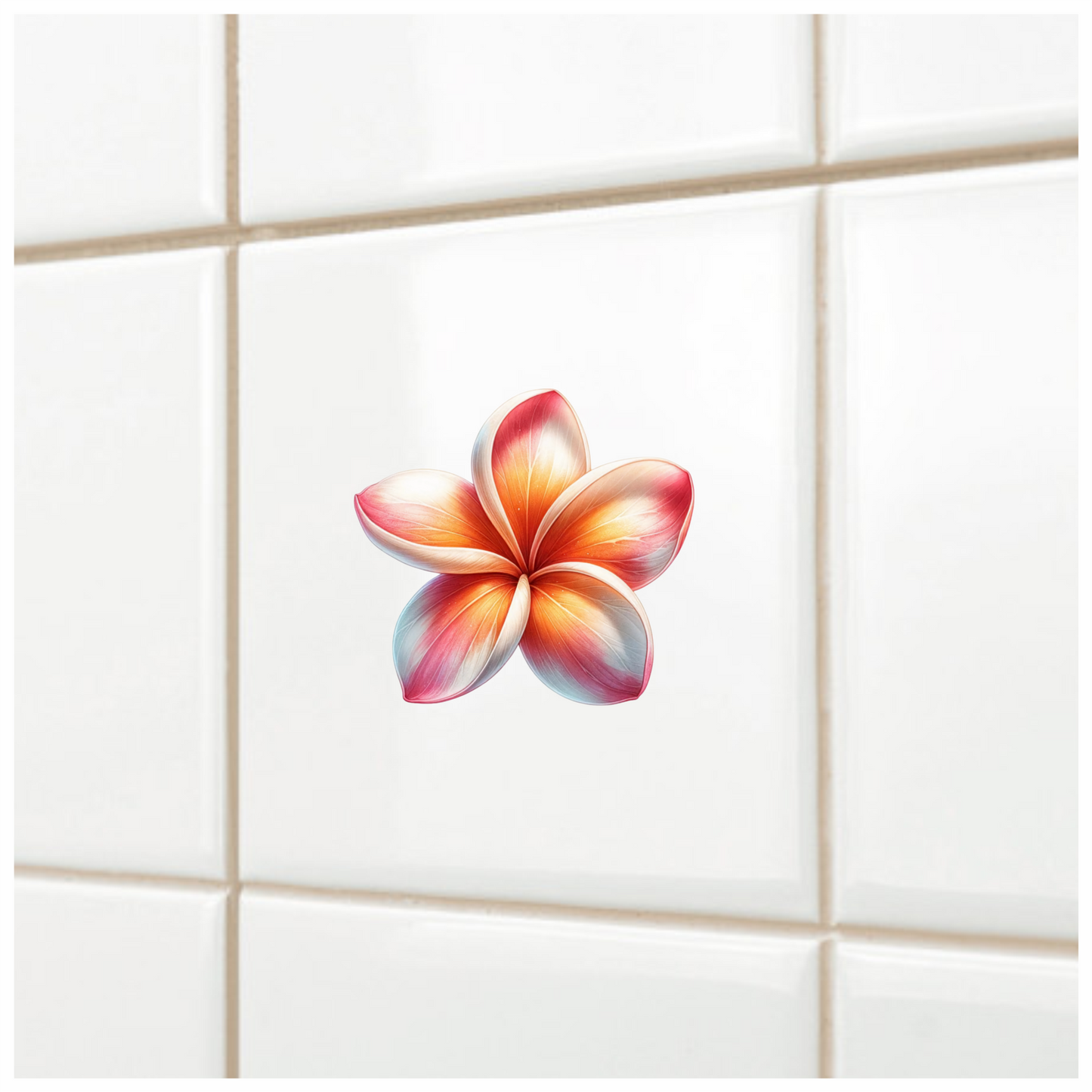 Red Orange White Yellow Pink Flower Vinyl Sticker Decal