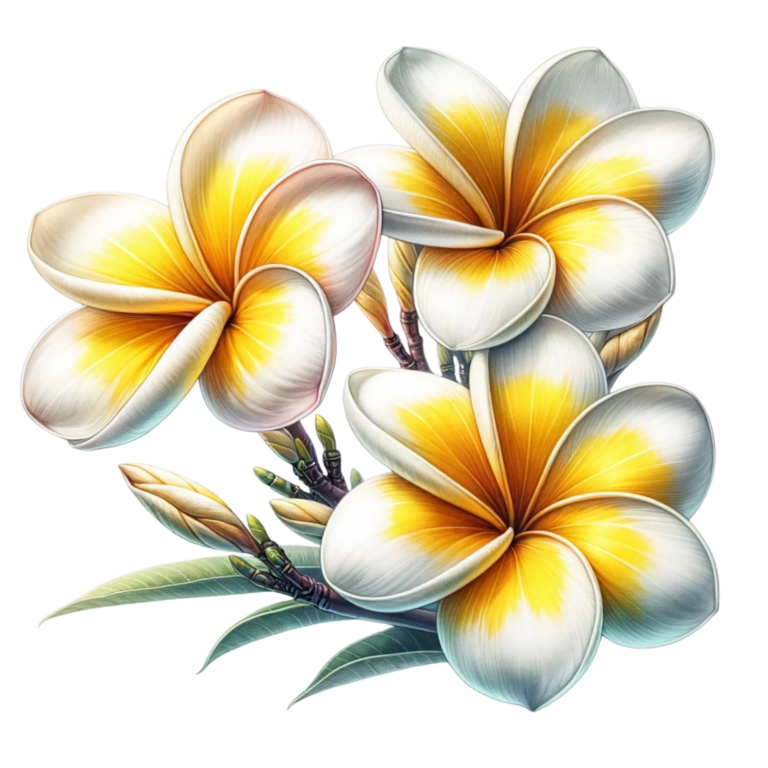 White Yellow Tropical Flowers Cluster Vinyl Sticker Decal