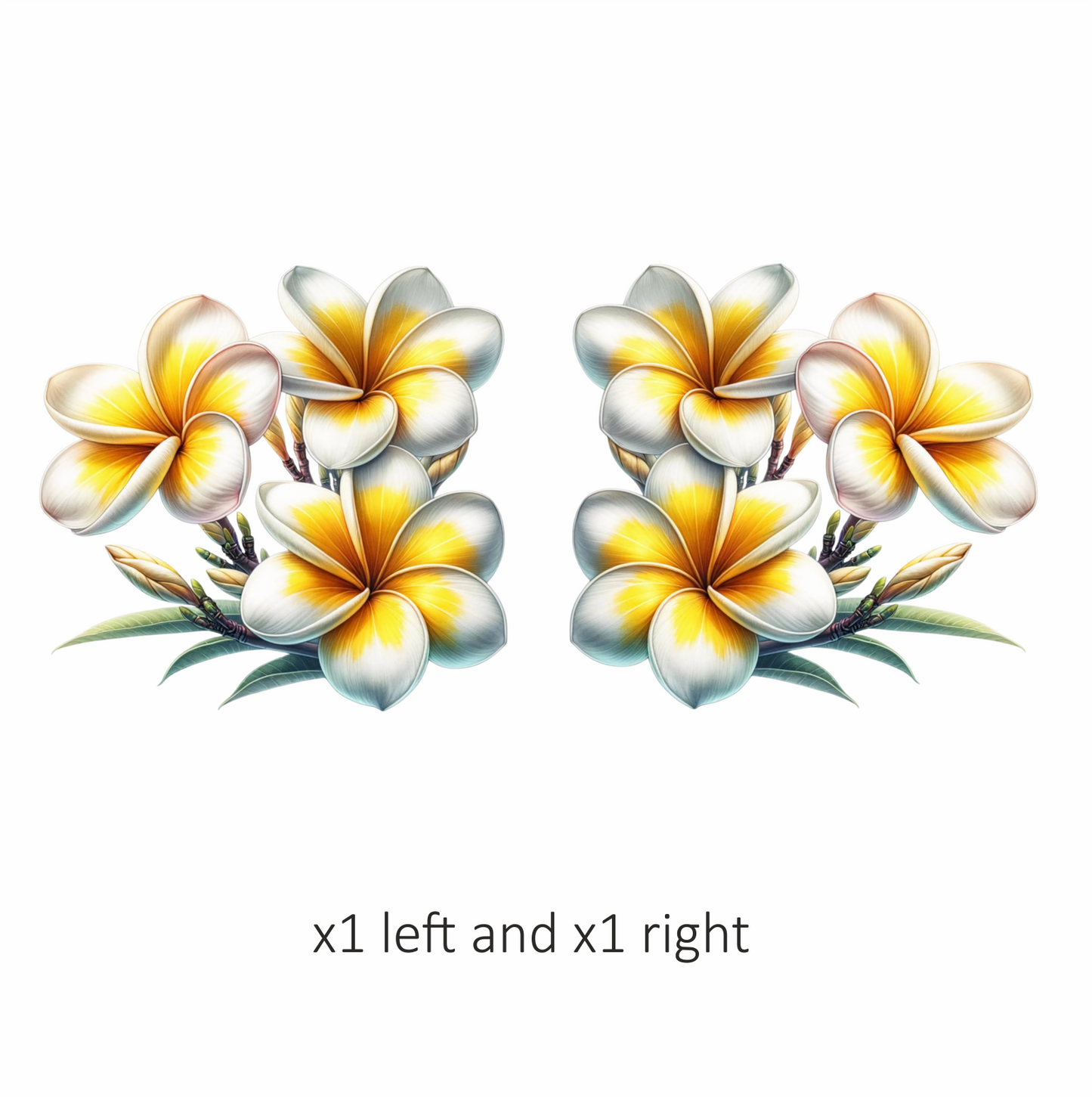 White Yellow Tropical Flowers Cluster Vinyl Sticker Decal