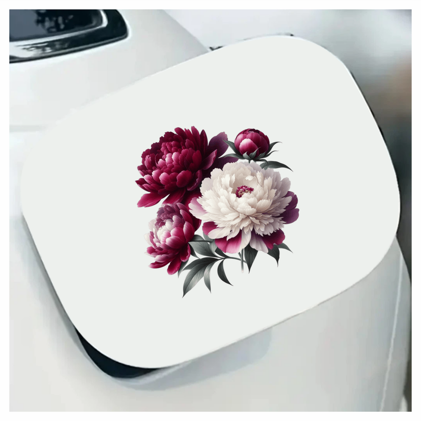 Red White Pink Peony Flowers Vinyl Sticker Decal