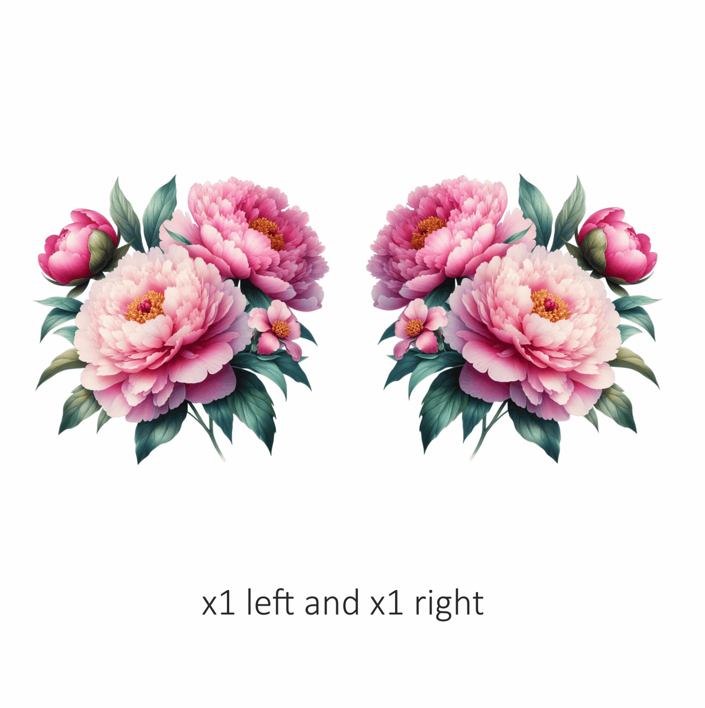 Pink Flowers Green Leaves Blooming Garden Vinyl Sticker Decal