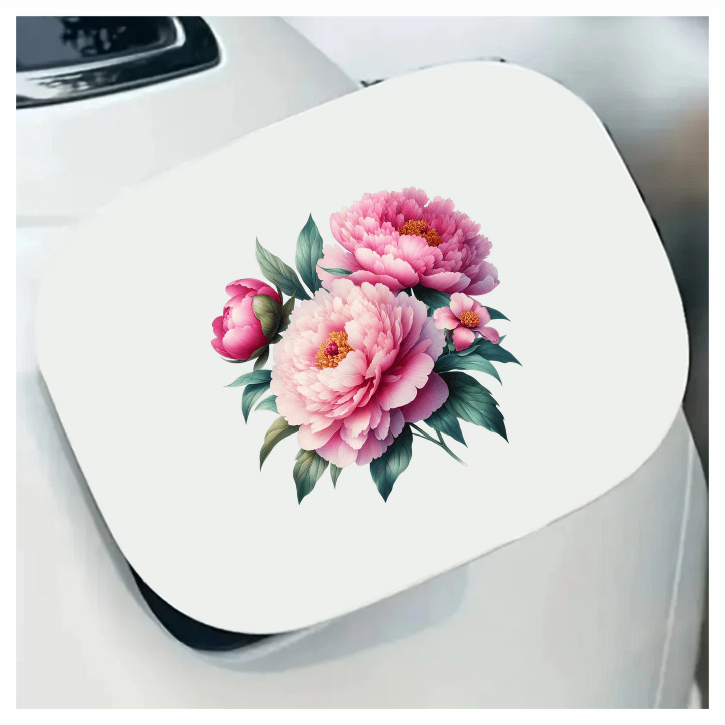 Pink Flowers Green Leaves Blooming Garden Vinyl Sticker Decal