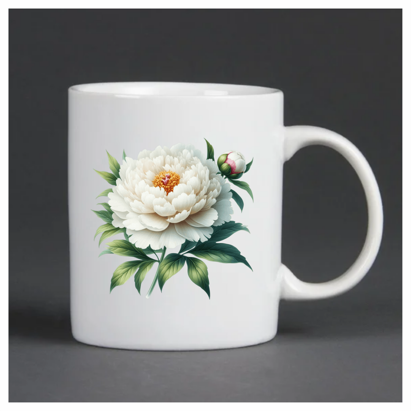 White Flower Green Leaves Blooming Bud Vinyl Sticker Decal