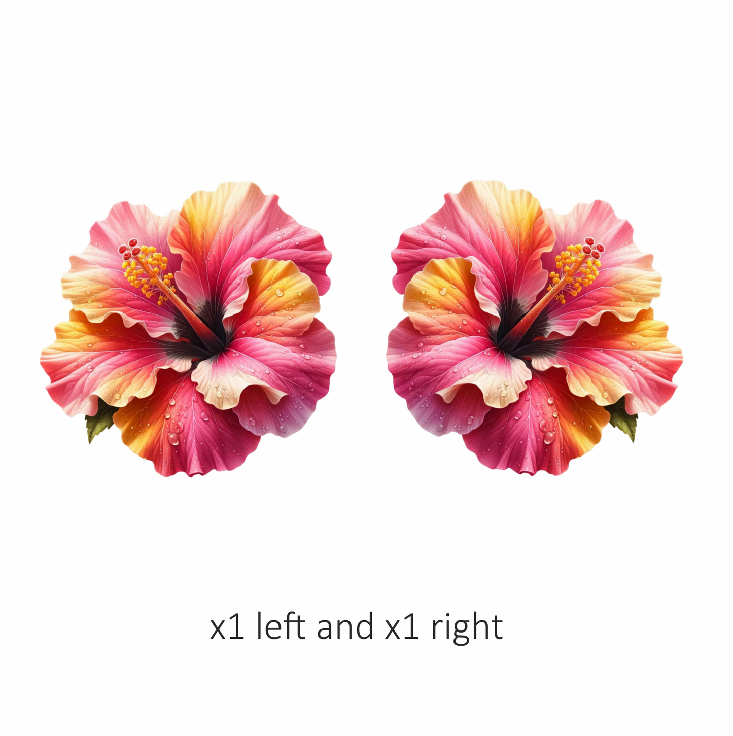 Pink Yellow Hibiscus Flower Water Vinyl Sticker Decal
