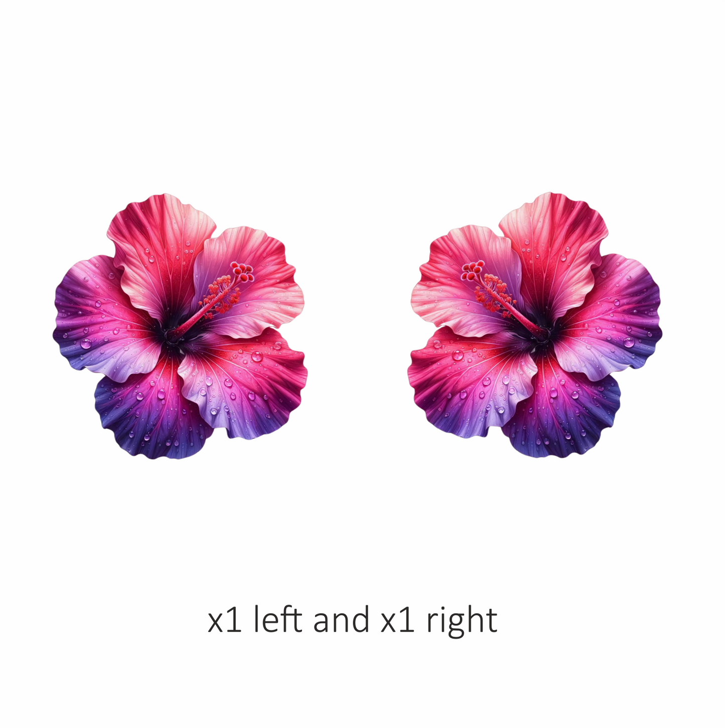 Pink Hibiscus Flower With Water Vinyl Sticker Decal
