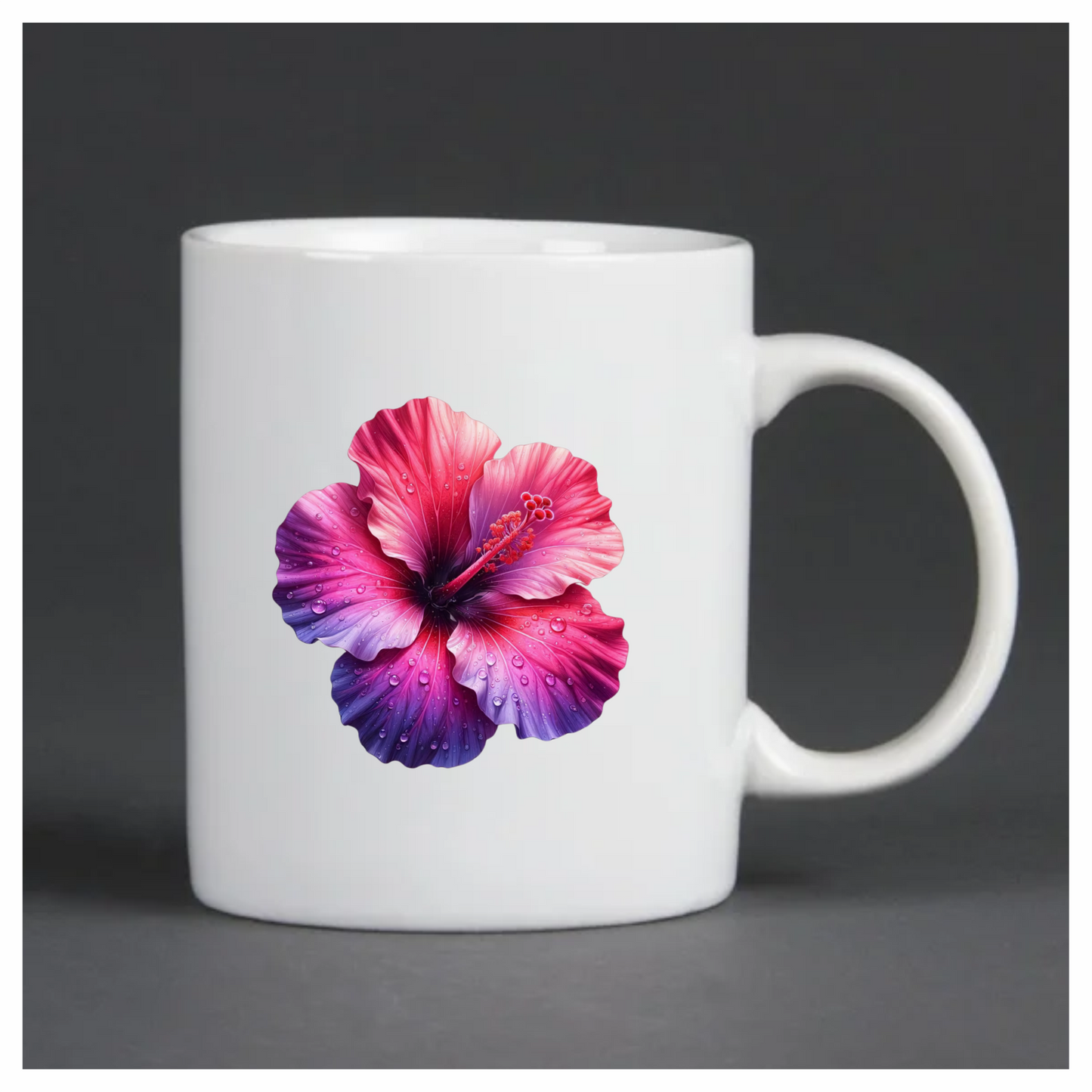 Pink Hibiscus Flower With Water Vinyl Sticker Decal