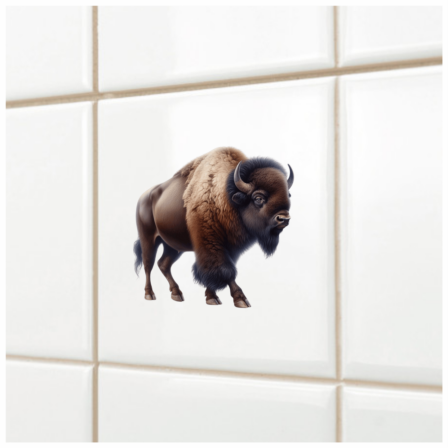 Brown Bison American Plains Strong Vinyl Sticker Decal
