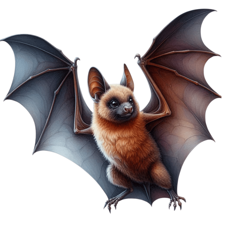 Brown Bat Open Wings Flying Vinyl Sticker Decal