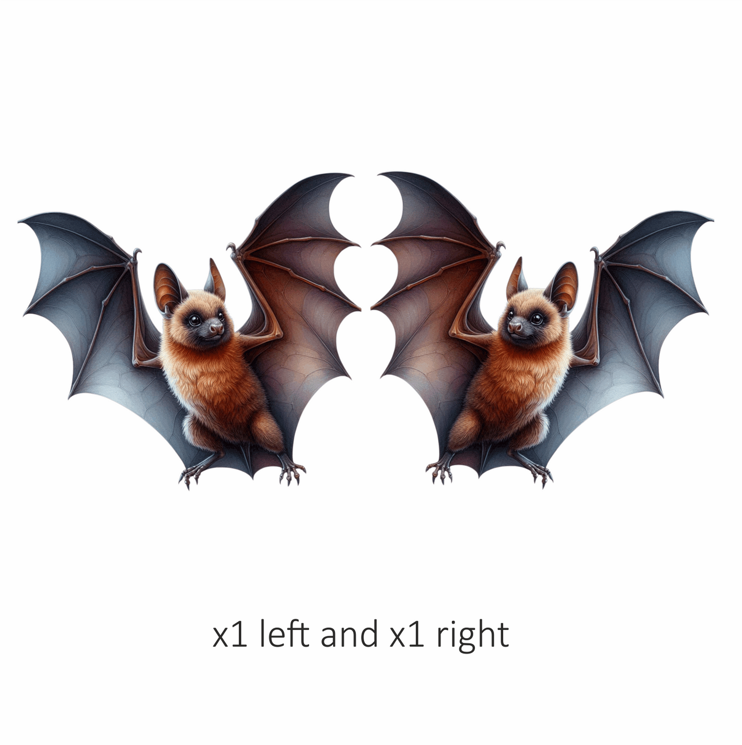 Brown Bat Open Wings Flying Vinyl Sticker Decal