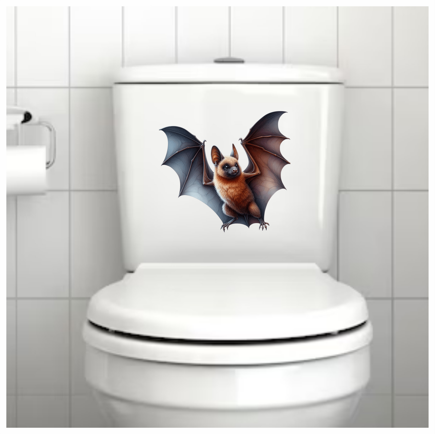 Brown Bat Open Wings Flying Vinyl Sticker Decal