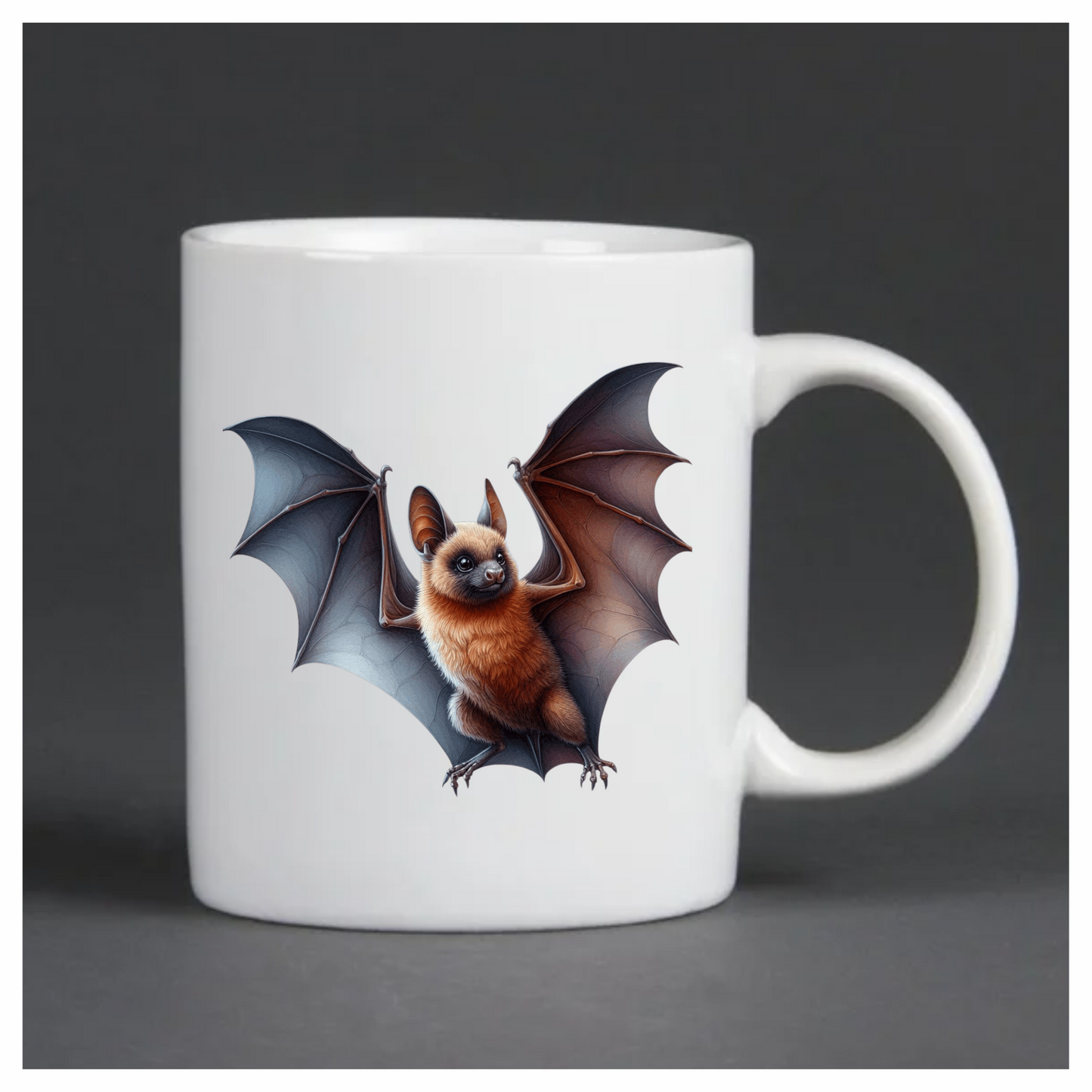 Brown Bat Open Wings Flying Vinyl Sticker Decal