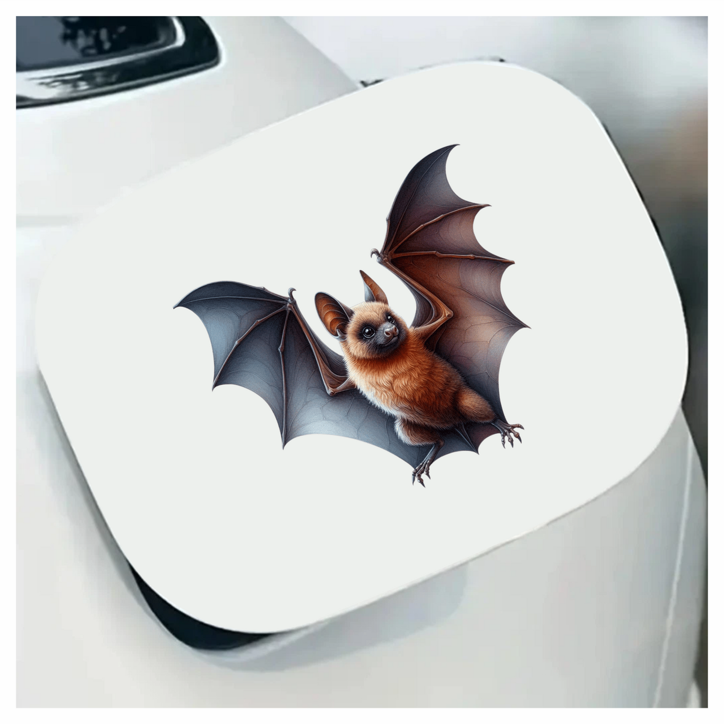 Brown Bat Open Wings Flying Vinyl Sticker Decal
