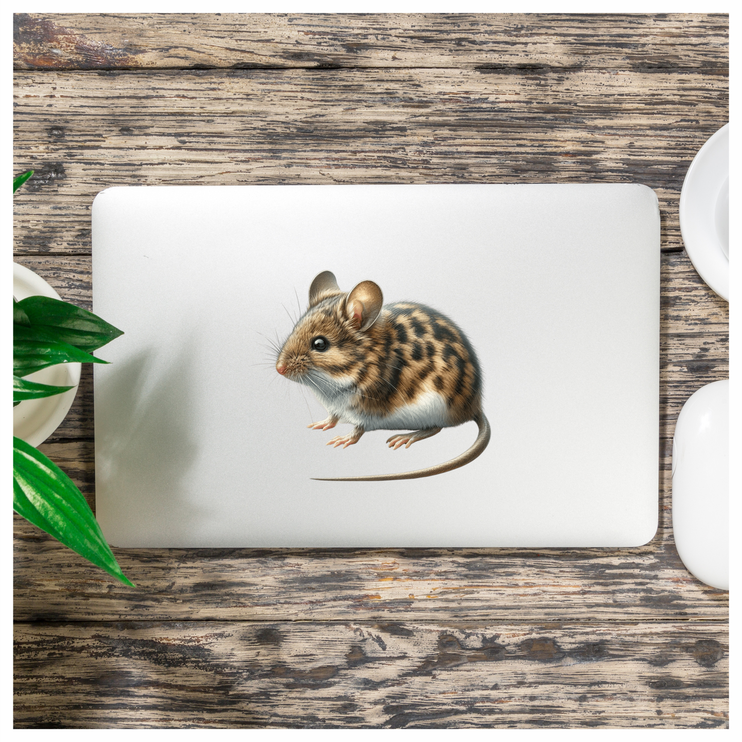 Brown Mouse Striped Rodent Small Cute Vinyl Sticker Decal